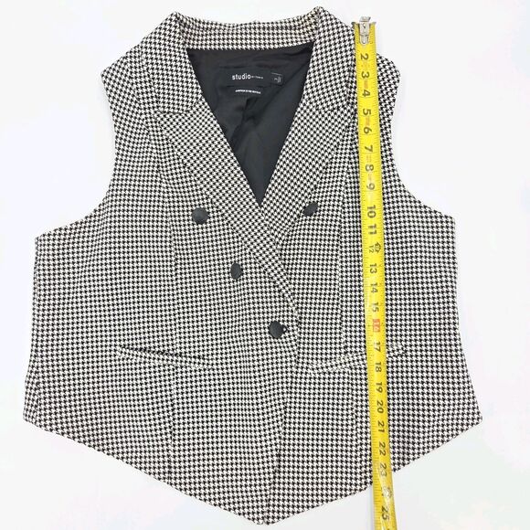 Torrid Vest Womens 3X Houndstooth Plaid Button Up Academia Preppy Office Work - Picture 6 of 9